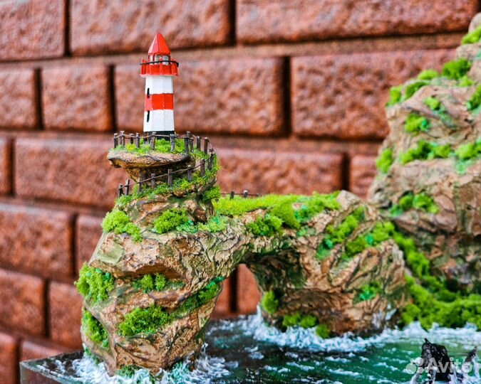 Диорама побережья из эпоксидной смолы