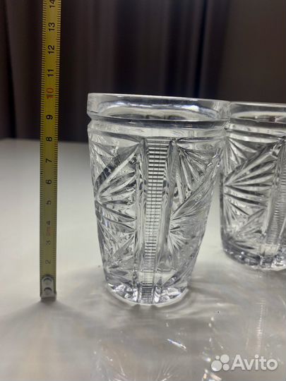 Стаканы зрустальные -4шт., высота 10 см. СССР