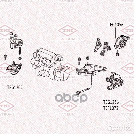 Сайлентблок опоры двигателя перед лев TEF10