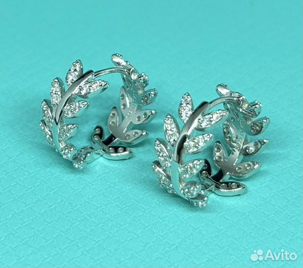 Серьги Лоза 0.8 ct бриллиант муассанит