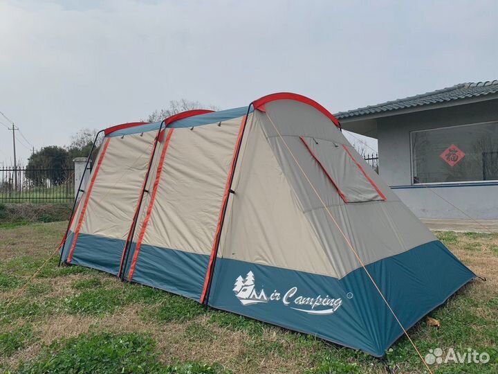 Палатка 4-х местная высокая с навесом и тамбуром