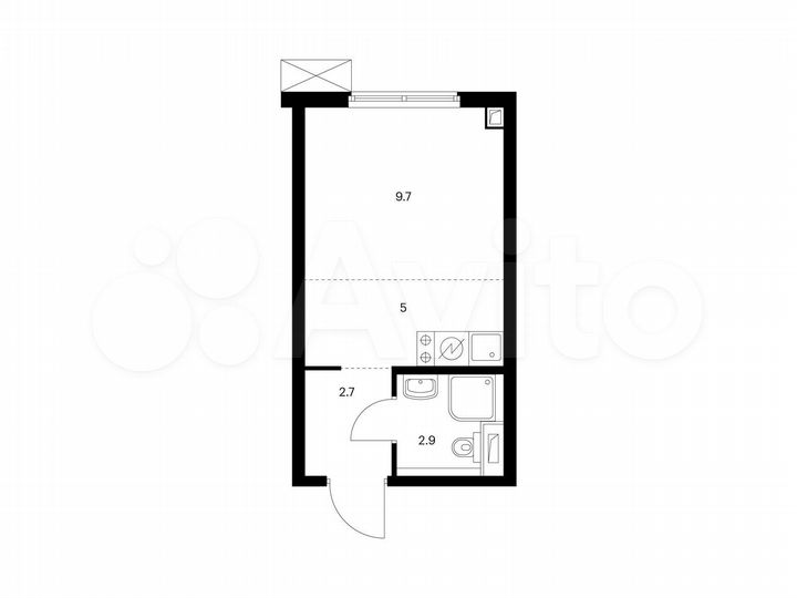 Квартира-студия, 20,3 м², 12/33 эт.