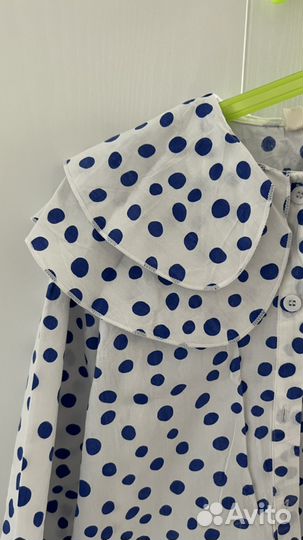 Рубашка блузка школьная в горошек 122-128 см