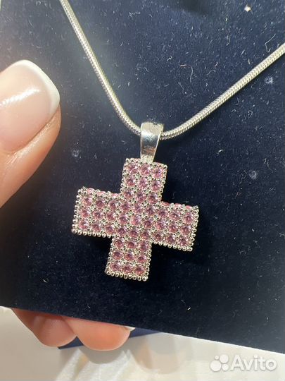 Swarovski кулон крестик подвеска с цепочкой