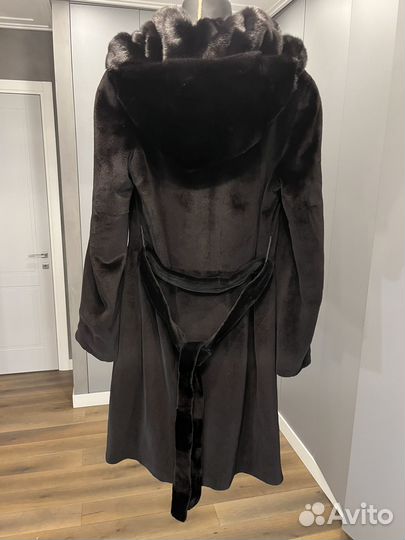 Шуба норковая с капюшоном