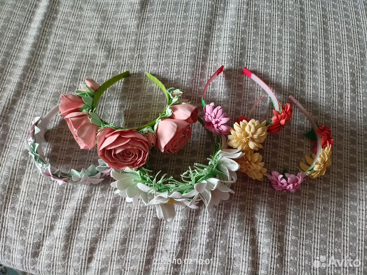Ободки с цветами и простые