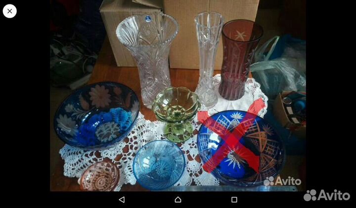 Вазы, кувшин, салатники кобальт рубин СССР