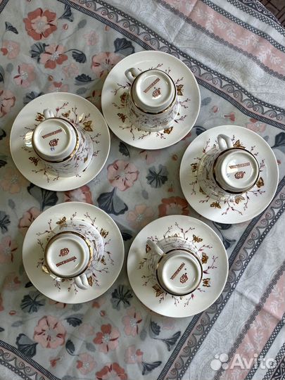 Кофейная пара лфз костяной фарфор 1990 год