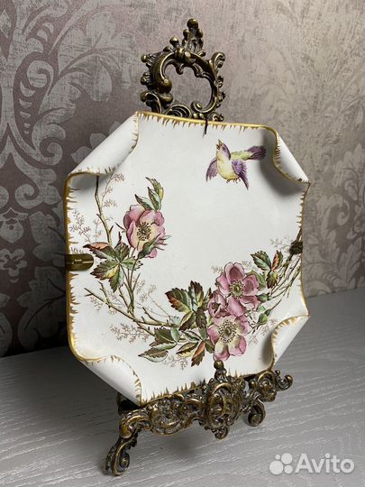 Фарфоровая антикварная тарелка Longchamp Франция