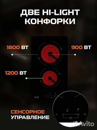 Электрическая варочная панель 2 конфорки