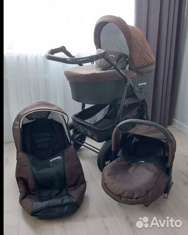 Коляска verdi 3 в 1 с люлькой-автокреслом