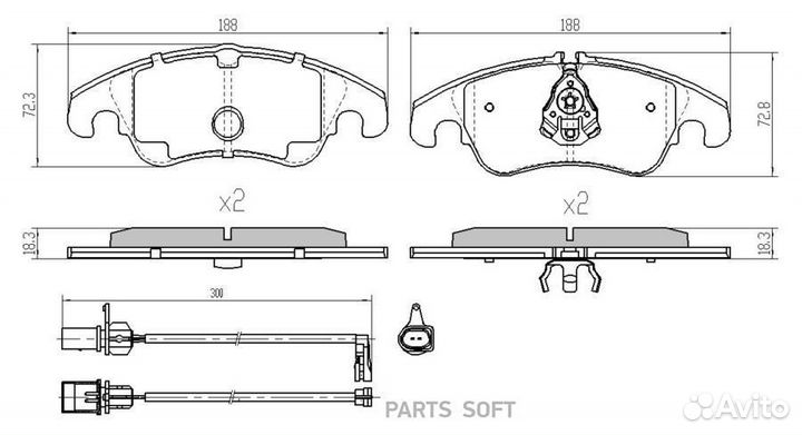 Barnett AU001 Комплект передних тормозных колодок