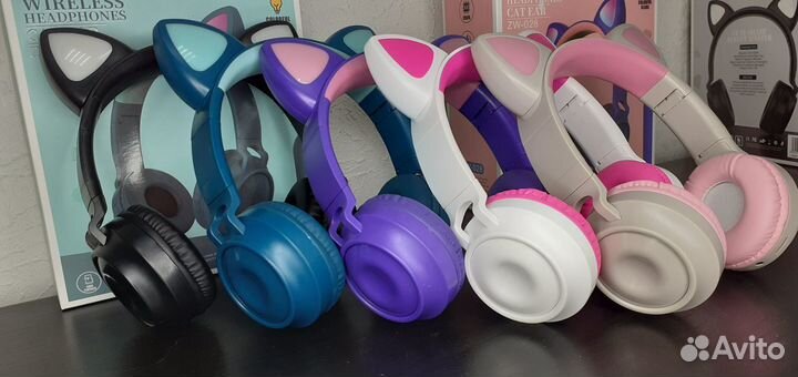 Беспроводные наушники с ушками Cat Ear +подсветка