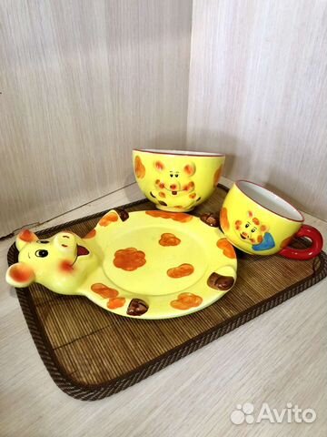 Набор детской посуды керамика 3 предмета