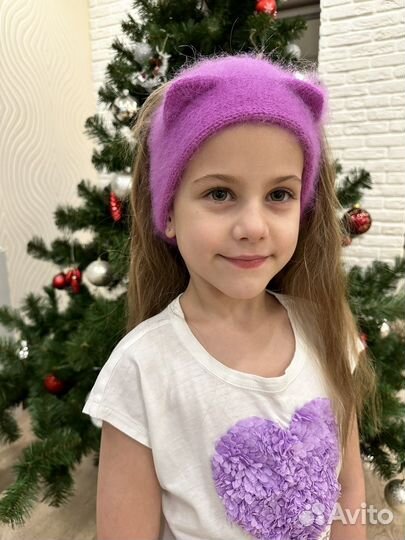 Повязка с ушками из пуха норки