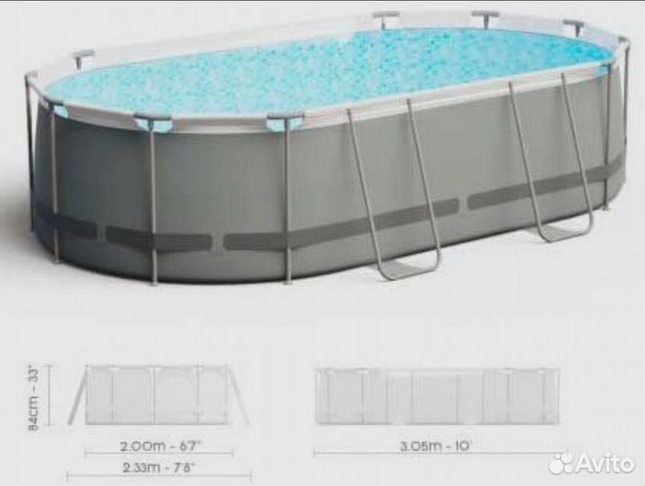 Каркасный бассейн овальный