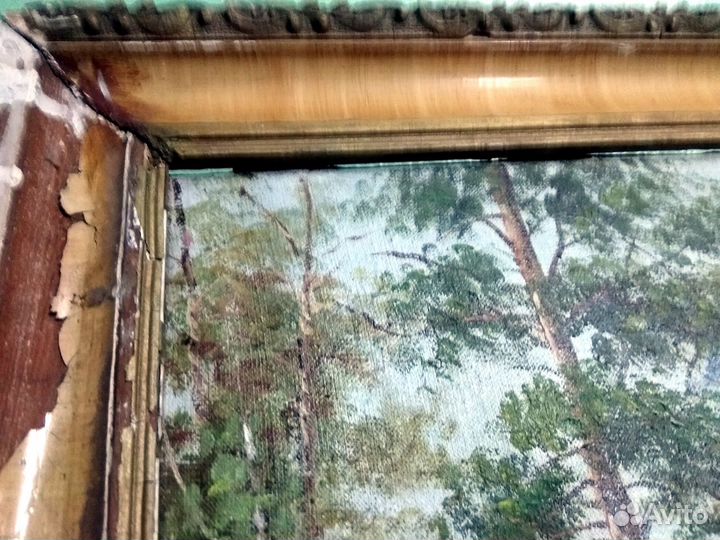 Картина в раме 19 века Иван Шишкин, 114 х 80 см