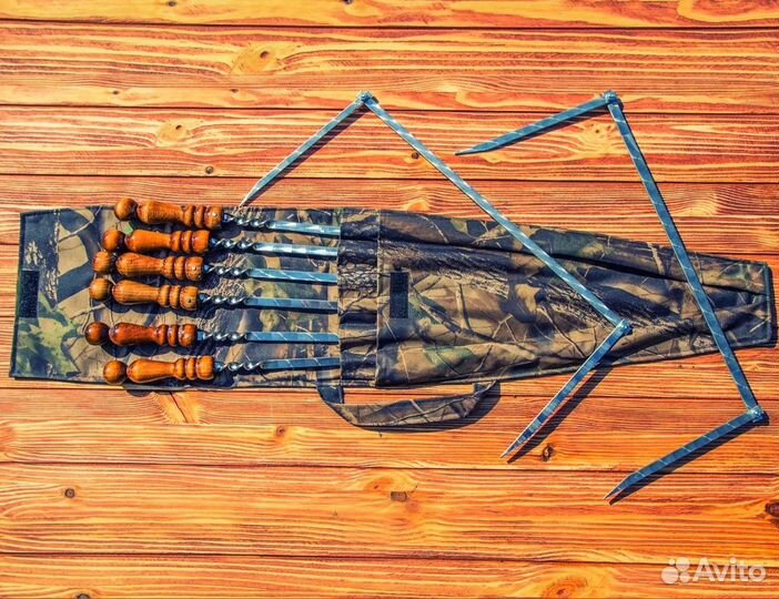 Шампура с полевым мангалом в чехле 40см