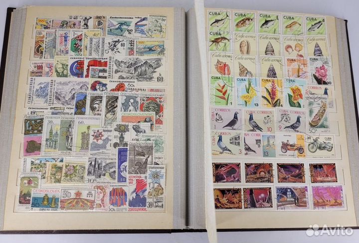 Альбом с марками марки 700 шт кляссер 10 листов