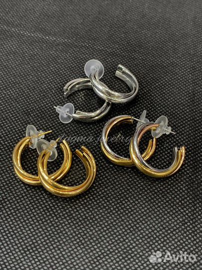 Серьги Cartier trinity