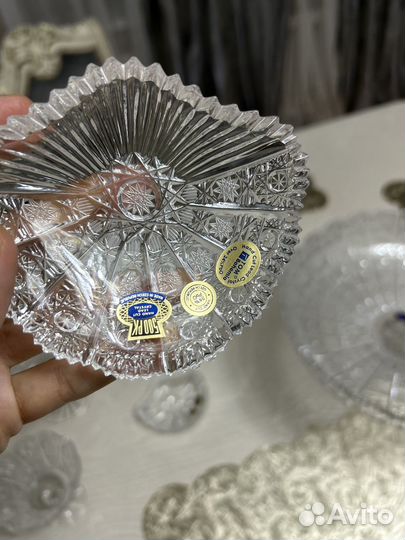 Посуда чешский хрусталь снежинка