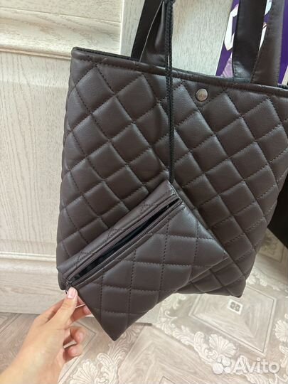 Кожаный шоппер