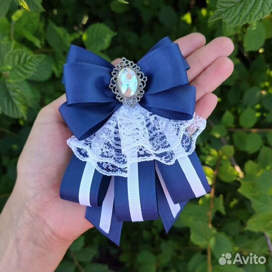 Жабо для блузки, жабо для школы, галстук-брошь