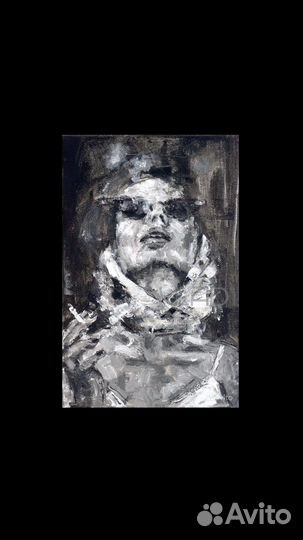 Картина женщина девушка курит губы сигарета сигара