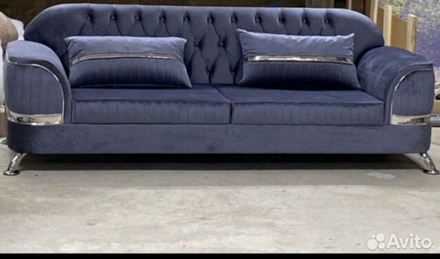 Синь диван-кровати губки загиба изготовленная на заказ кроет кожей 3.25m для дома гостиницы