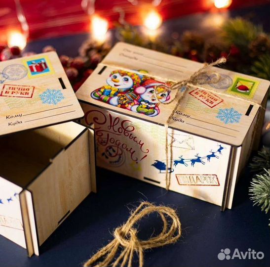 Коробка подарочная деревянная