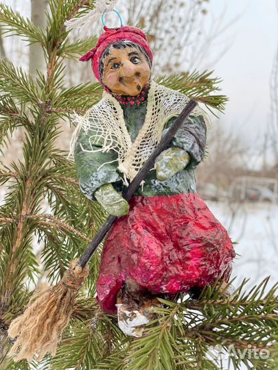 Ватная игрушка баба яга