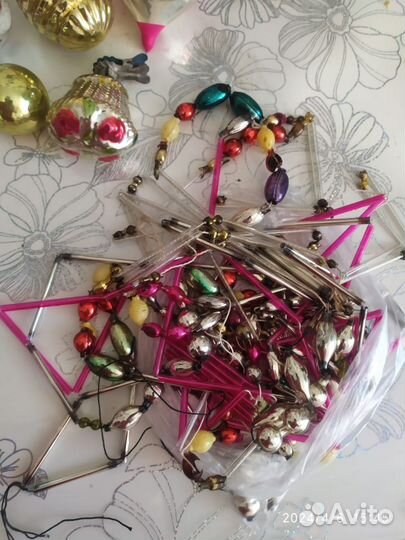 Елочные игрушки СССР на прищепке шары 60х годов