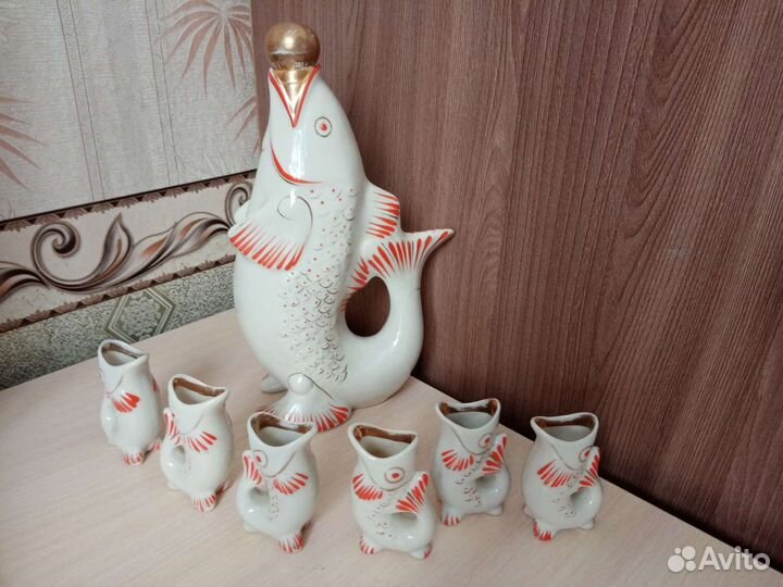 Фарфоровая рыба штоф СССР