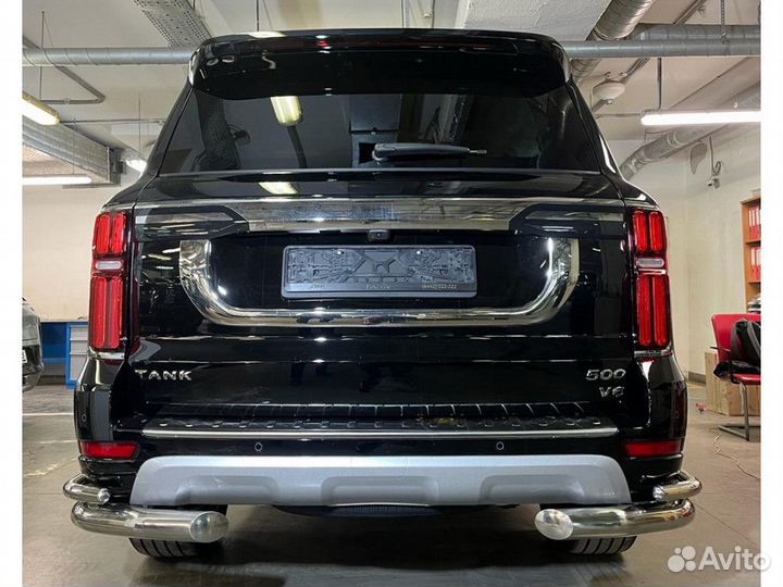 Защита заднего бампера для tank 500 уголки двойные