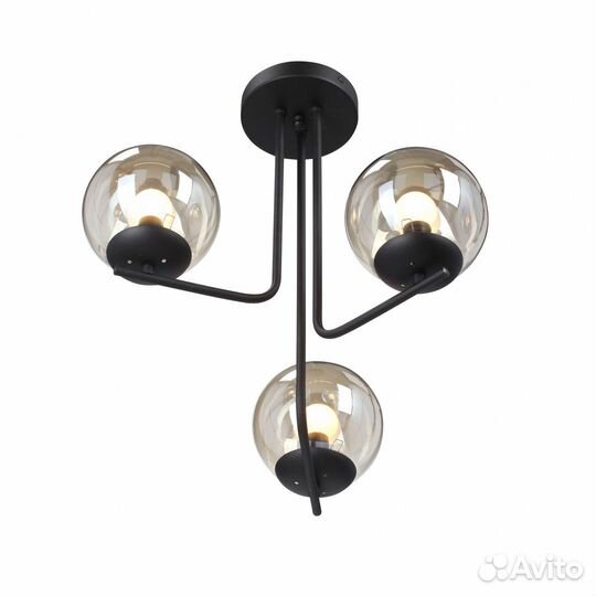 Люстра металл и стекло на кухню