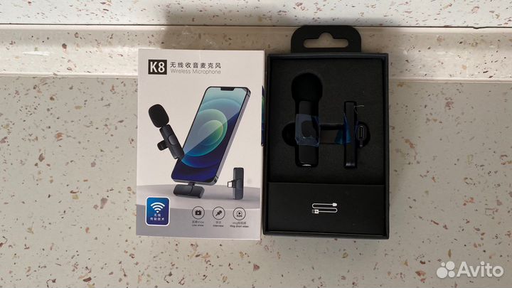 Беспроводной петличный микрофон петличка с клипсой