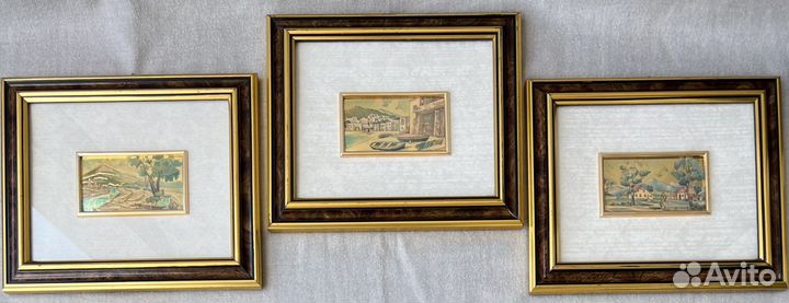 Миниатюра-барельеф на золоте, Италия