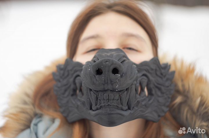 Маска волка, полумаска 