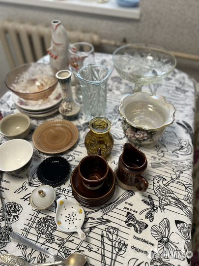 Посуда бу,графин рыба,ваза хрустальная