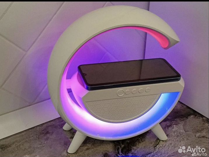 Беспроводная зарядка ночник rgb колонка iPhone