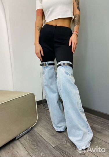 Очень стильные Джинсы комбинированные