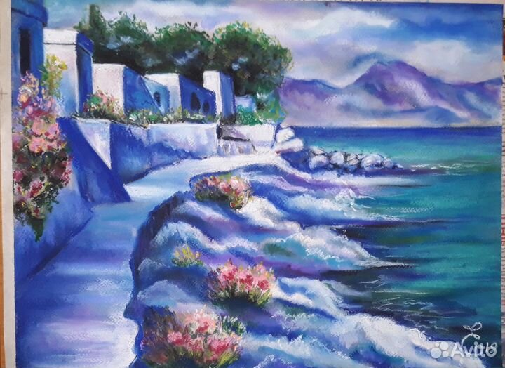 Картина пастель 30*40 Средиземноморье