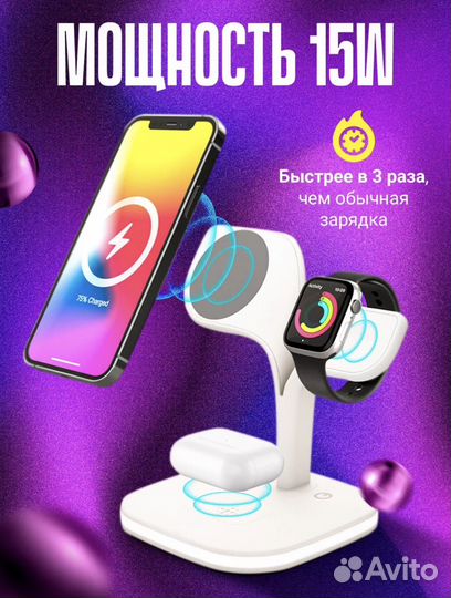 Зарядная станция для iPhone,apple watch,airpods