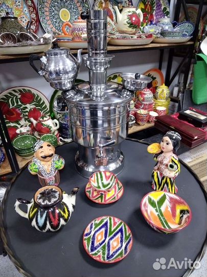 Самовар турецкий нержавейка, медь