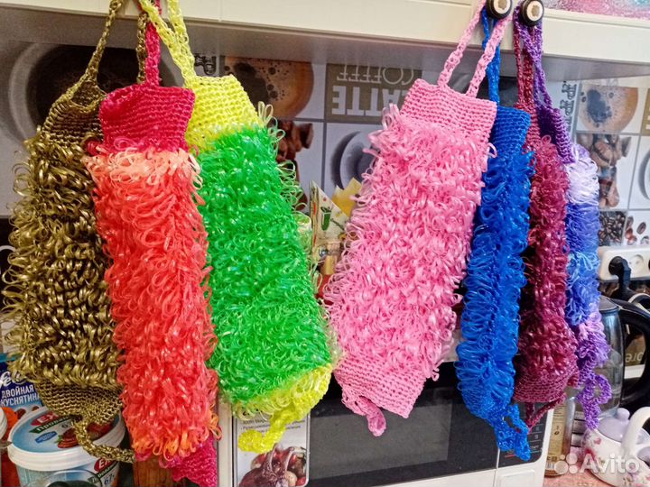 Мочалки ручной вязки