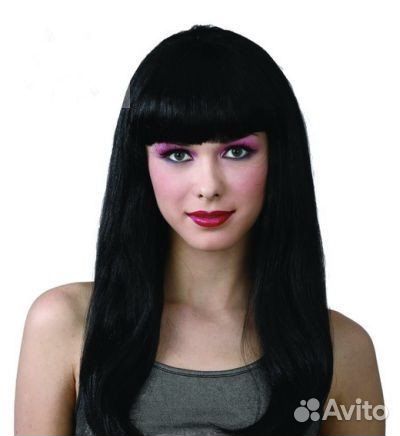 Парик Брюнетка длинные волосы с чёлкой