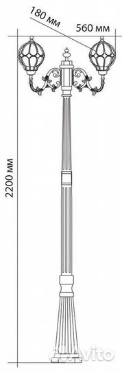 Светильник садово-парковый столб PL3708 11384