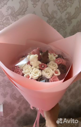 Шоколадные розы шоколадные цветы мишка