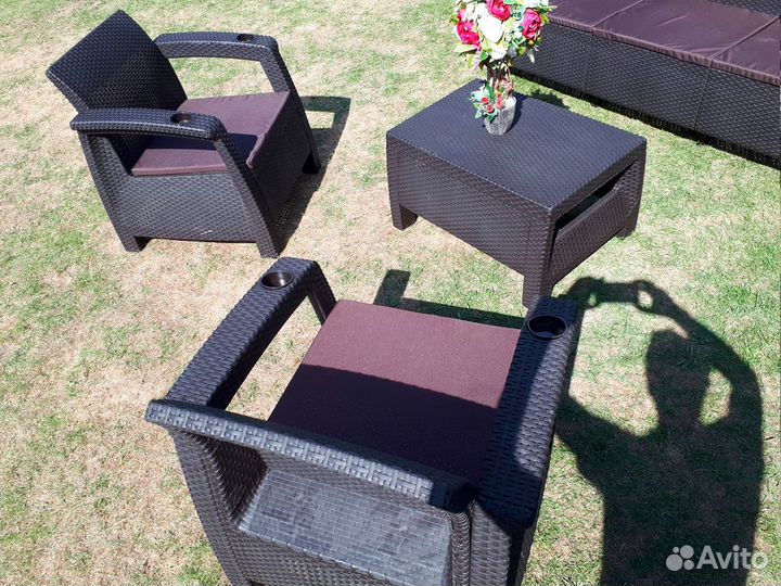 Мебель из ротанга - кресло + подушки в подарок