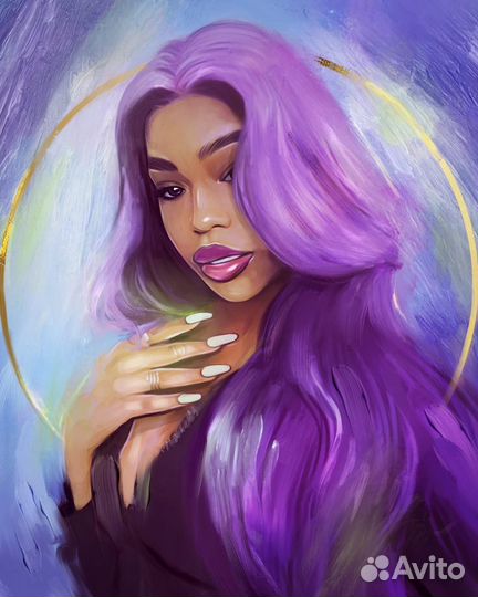 Портрет по фото на холсте под заказ